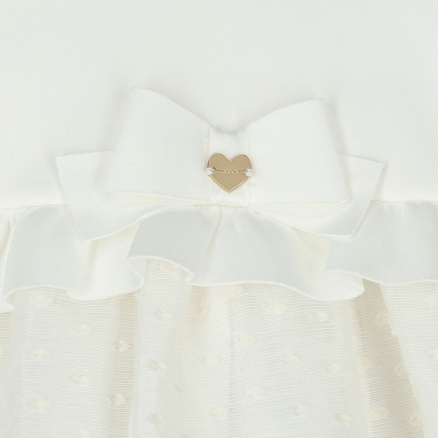 فستان بنات شيفون باللون العاجي, 1, hi-res